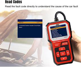 img 1 attached to 🔋 KW681 12V 2в1 OBD2 Тестер батареи: автомобильный тестер нагрузки на батарею и диагностическое оборудование для мотоцикла, автомобиля и грузовика - тест системы запуска и зарядки, EOBD диагностический проверяющий, цифровой дисплейный анализатор батареи