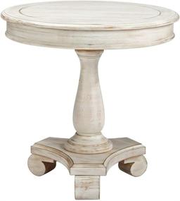 img 1 attached to 🏺 Pair of Signature Design by Ashley Mirimyn Chipped White End Cottage Style Accent Tables - Pack of 2