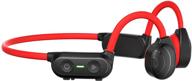 🎧 wireless bone conduction headphones 5.0: open ear bluetooth headset for outdoor sports, gym, driving - red logo