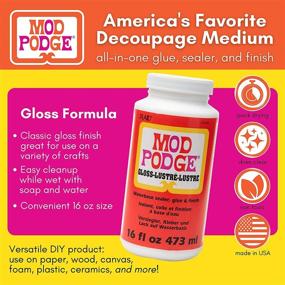 img 3 attached to Mod Podge CS11202 Waterbase Sealer, Glue & Decoupage Finish, 🎨 16 oz, Gloss - High-performing Craft Essential for a Flawless Finish!