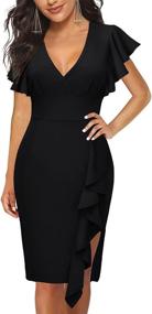 img 2 attached to Vintage Sleeves Bodycon Cocktail DM270 Black