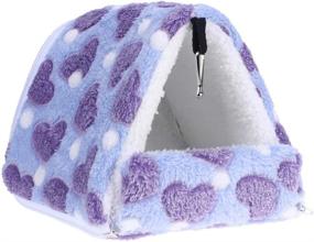 img 4 attached to 🏠 Cozy Retreat: POPETPOP Bird Snuggle Sack - Perfect Bedding for Guinea Pigs, Rats, Hamsters, Chinchillas - Winter Warm Fleece House for Small Pets - Spacious Cage Bird Nest - 21x20cm