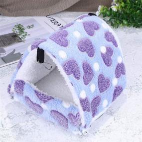 img 1 attached to 🏠 Cozy Retreat: POPETPOP Bird Snuggle Sack - Perfect Bedding for Guinea Pigs, Rats, Hamsters, Chinchillas - Winter Warm Fleece House for Small Pets - Spacious Cage Bird Nest - 21x20cm