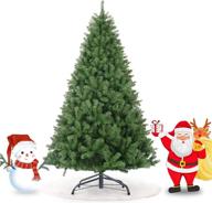 🎄 premium 6ft green artificial christmas tree with 900 branch heads: easy assembly & metal foldable base for perfect home, office, or party decoration logo