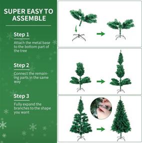 img 3 attached to 🎄 Premium 6ft Green Artificial Christmas Tree with 900 Branch Heads: Easy Assembly & Metal Foldable Base for Perfect Home, Office, or Party Decoration