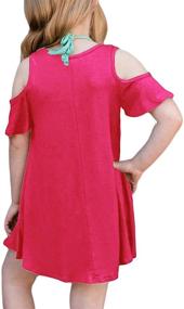 img 2 attached to GRAPENT Ruffled Shoulder T Shirt X Large Girls' Clothing in Dresses