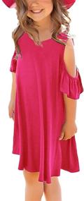 img 3 attached to GRAPENT Ruffled Shoulder T Shirt X Large Girls' Clothing in Dresses