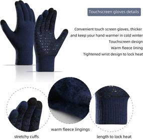 img 1 attached to 🧣 Pom Beanie Hat Scarf Gloves Set: Warm 3-in-1 Combo with Thick Lining for Womens Girls