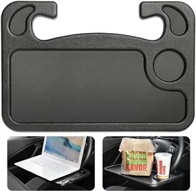 img 4 attached to 🚗 Cutequeen Trading 1pcs Car Eating/Laptop Steering Wheel Desk - Black (Pack of 1)