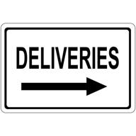 efficient deliveries with metal aluminum right arrow logo