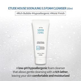 img 3 attached to 🌿 Hypoallergenic ETUDE SoonJung 5.5 Foam Cleanser 150ml for Sensitive Skin | Korean K-Beauty Skincare