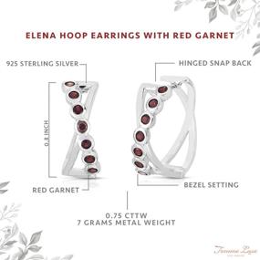 img 2 attached to 💎 Elegant Elena Hoop Earrings: Sterling Silver with Natural Gemstones – Hypoallergenic & Gift-Ready Packaging