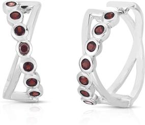 img 4 attached to 💎 Elegant Elena Hoop Earrings: Sterling Silver with Natural Gemstones – Hypoallergenic & Gift-Ready Packaging