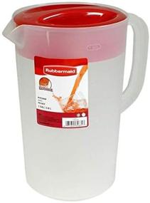 img 4 attached to Резиновая кувшинка Rubbermaid Classic объемом 1 галлон с прозрачным дном и красной крышкой