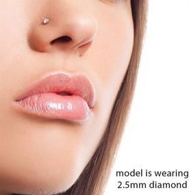img 2 attached to Elevate Your Style with FreshTrends 14K Gold Genuine Diamond Nose Ring Stud - 20 Gauge Twist Screw Design, I1 Clarity