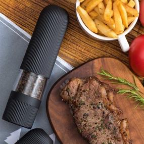 img 3 attached to Electric Salt and Pepper Grinder Set, Adjustable Coarseness, Ideal for Sea Salt, Black Pepper or Spices, Effortless Control, Stainless Steel Salt and Pepper Grinder (Pack of 2)