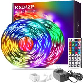 img 4 attached to 🌈 65.6ft Ksipze RGB Color Changing LED Strip Lights with 44 Key Remote for Bedroom, Kitchen, Home, Indoor