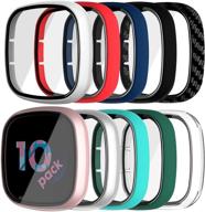 kpyja 10-pack tempered glass screen protector: ultimate protection for fitbit versa 3/sense smart watches logo