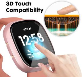 img 2 attached to KPYJA 10-Pack Tempered Glass Screen Protector: Ultimate Protection for Fitbit Versa 3/Sense Smart Watches