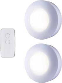 img 4 attached to Energizer 38913 2-Pack Wireless Remote Controlled Puck Lights - Easy Installation, No Wiring Needed - Perfect for Under Cabinet & Bedroom - 35 Lumens, Battery Operated (White)