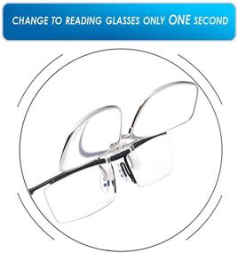 img 3 attached to 👓 LUFF 2-Pack Anti-Blue Clip On Reading Glasses for Women/Men - Flippable Reader (1.5X)