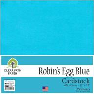 12 x 12 inch 65lb cover cardstock in robins egg blue - 25 sheets - clear path paper logo