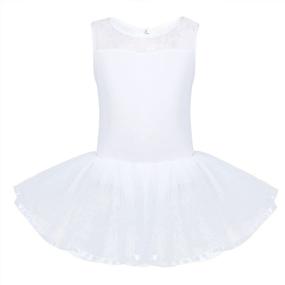 img 2 attached to 🩰 YiZYiF Camisole Sequined Dancing Lyrical Dress for Girls - Asymmetric Ballerina Skirt Dancewear