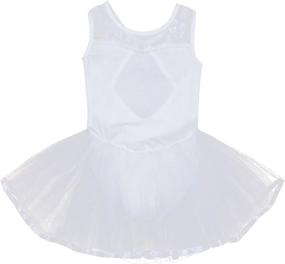 img 1 attached to 🩰 YiZYiF Camisole Sequined Dancing Lyrical Dress for Girls - Asymmetric Ballerina Skirt Dancewear