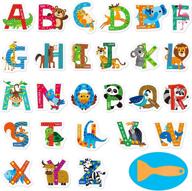 🛀 hebayy 26 non-slip alphabet animal bathtub stickers: waterproof, anti-skid, & premium scraper included! logo