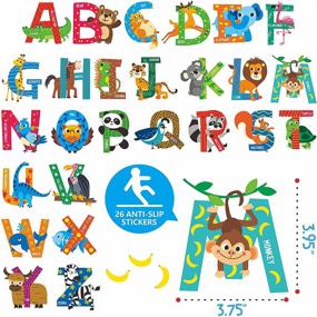 img 3 attached to 🛀 Hebayy 26 Non-Slip Alphabet Animal Bathtub Stickers: Waterproof, Anti-Skid, & Premium Scraper Included!