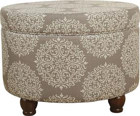 img 4 attached to 🏺 Brown Medallion Storage Ottoman by HomePop