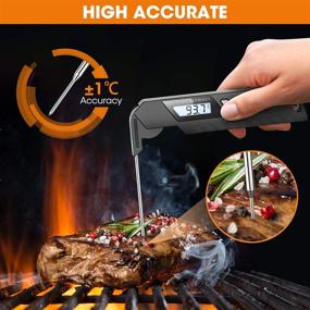 img 2 attached to Nicewell Waterproof Instant Read Digital Food Thermometer for Cooking: Perfect for Grilling, Smoking, BBQ, Candy, Liquids, and Oil