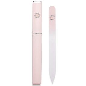 img 2 attached to 💅 Top-Rated Crystal Glass Nail File with Protective Travel Case - Ideal for Salon-Quality Manicures, Perfect for Natural, Gel, and Acrylic Nails - Superior to Emery Boards - Pink 2mm