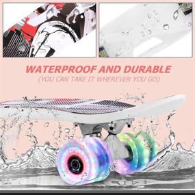 img 1 attached to 🛹 Fynllur 26-inch x 7-inch Standard Skateboards Cruiser Flashing Lights Portable with PU Wheels PP Material Pennyboards for Beginners Kids Boys Girls Youths