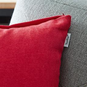 img 1 attached to 🛋️ Soft Chenille Solid Outdoor Cushion Covers 20 X 20 for Couch Bedroom Car, Pack of 2, Red - Top Finel Decorative Throw Pillow Covers