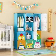 👶 kousi kids dresser & baby clothes storage organizer - blue, 8 cubes with 2 hanging sections - ideal for kids room, nursery, toddler closet, childrens dresser & baby wardrobe логотип