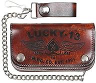 lucky 13 horse embossed wallet logo