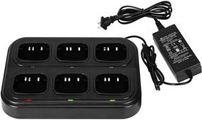 img 2 attached to High-capacity Multi Charger with Power Adapter - Desktop 🔌 Battery Charging Station for FPCN30A Walkie Talkies (No Radios Included)