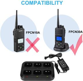 img 3 attached to High-capacity Multi Charger with Power Adapter - Desktop 🔌 Battery Charging Station for FPCN30A Walkie Talkies (No Radios Included)