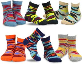 img 2 attached to TeeHee Little Boys Basic Cotton Crew Socks - 6 Pairs Pack - Stripe - Months to Years