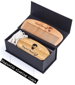 img 3 attached to 🧔 Rapid Beard: Handmade Wooden Comb and Natural Boar Bristle Beard Brush Set – Perfect Grooming, Styling, and Shaping Kit for Men's Beard & Mustache