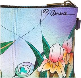 img 1 attached to 👜 Hand Painted Leather Wristlet Organizer Wallet by Anna Anuschka