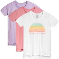 👚 mightly girls' scoop neck t-shirts: 100% organic cotton fair trade certified 3-pack for toddlers and kids logo