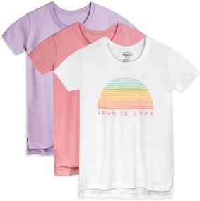 img 4 attached to 👚 Mightly Girls' Scoop Neck T-Shirts: 100% Organic Cotton Fair Trade Certified 3-Pack for Toddlers and Kids