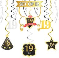 🎉 lingteer happy 19th birthday swirls streamers: celebrate with vibrant hanging decorations for nineteen years old bday party logo