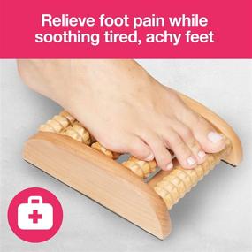 img 3 attached to 🦶 ZenToes Wooden Foot Massage Roller for Effective Relief from Plantar Fasciitis and Neuropathy Foot Pain (1-Pack)