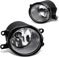 🔦 dna motoring fl-ztl-209-ch bumper fog light: clear lens, compatible with is250, is350, rx350, avalon, camry, sienna (11-14) logo