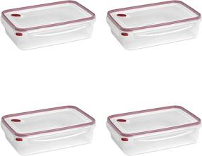 img 3 attached to 🚀 Sterilite 0 Ultra-Seal 16 Cup Food Storage Container, 4-Pack with See-Through Lid & Base and Vibrant Rocket Red Accents