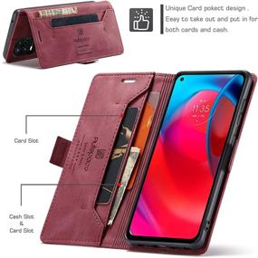 img 1 attached to Stylish HAII Case for Moto G Stylus 5G 2021: PU Leather Folio Wallet Cover with Card Holder, Kickstand, and Shockproof Protection - Red