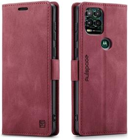 img 4 attached to Stylish HAII Case for Moto G Stylus 5G 2021: PU Leather Folio Wallet Cover with Card Holder, Kickstand, and Shockproof Protection - Red